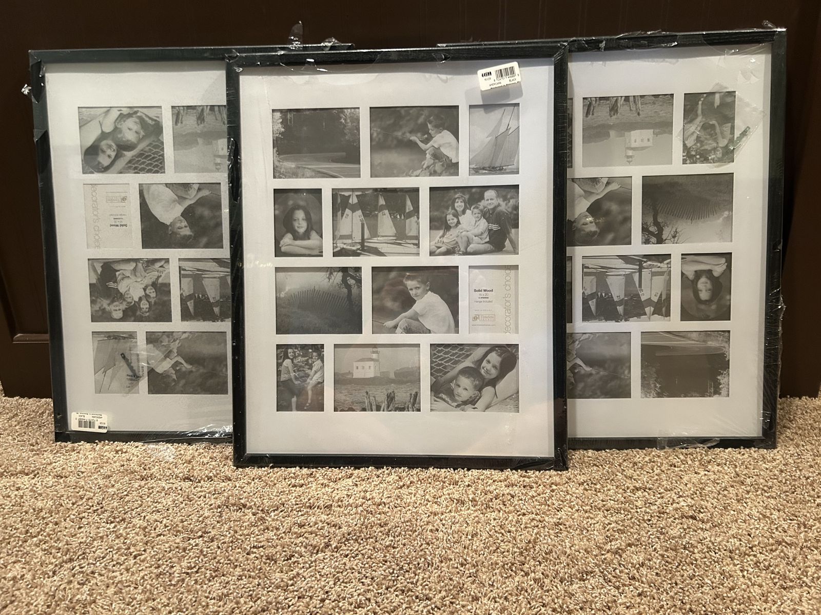 New, unused. Set of 3 Timeless Frames Solid Wood Collage Picture Frames 16x20 Black