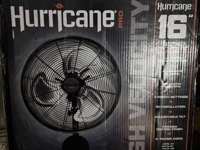 NEW Hurricane Pro High Velocity Oscillating Metal Wall Mount Fan 16
