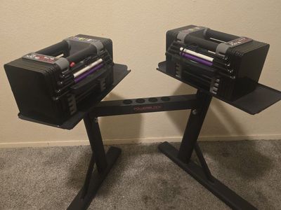 RITKEEP Adjustable Weight Bench & PowerBlock Elite 90 Dumbbells with Stand