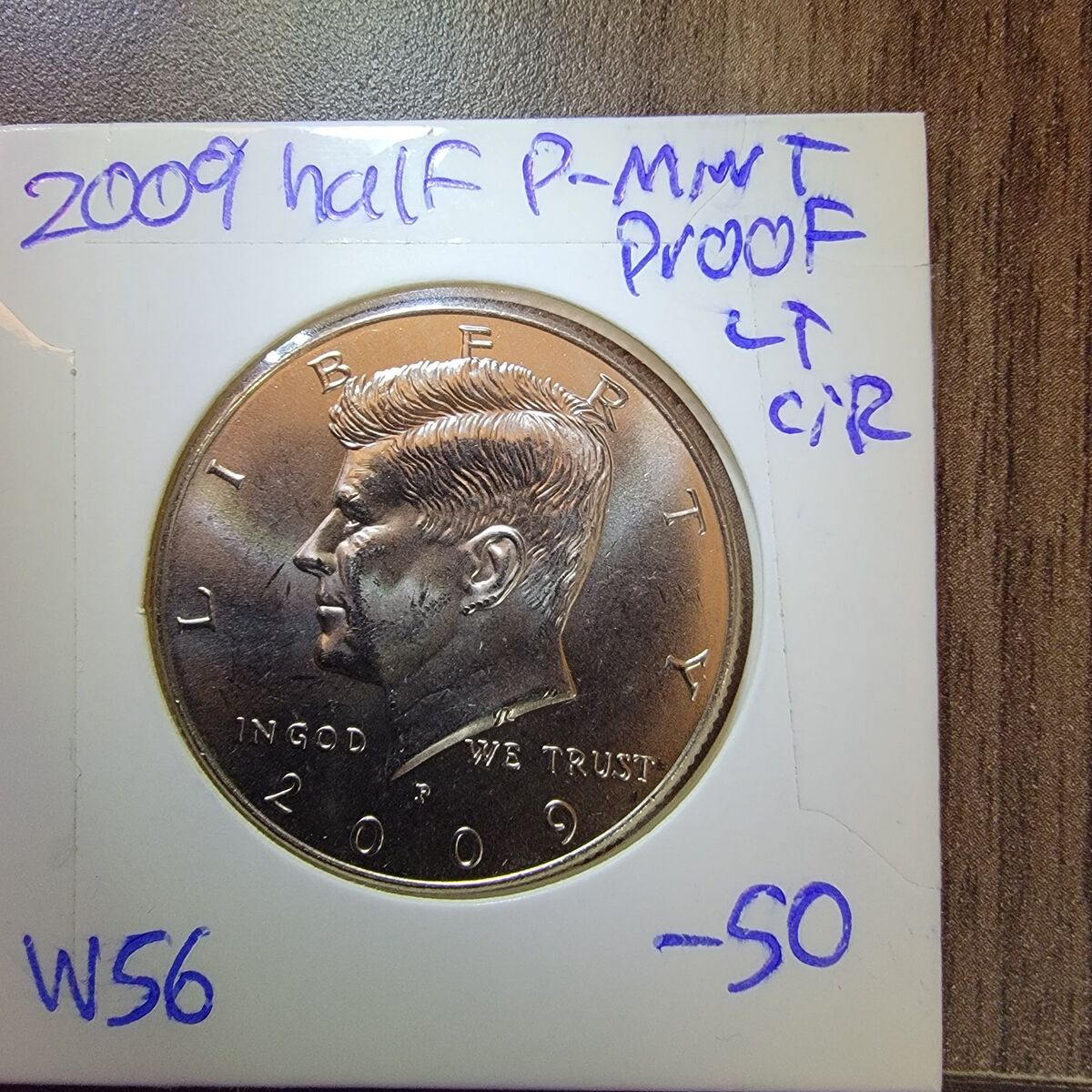 2009 kennedy, half proof coin.