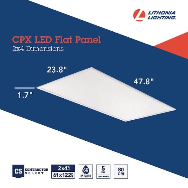 Lithonia Lighting CPX 2x4 LED Flat Panel Troffer Light (6-Pack) 4000 Lumens, 4000K