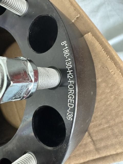 A pair of 2" spacers for 8 x 180. Used once for a GMC Sierra 2500HD