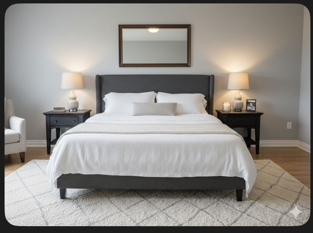 Set Of Two Black Nightstands