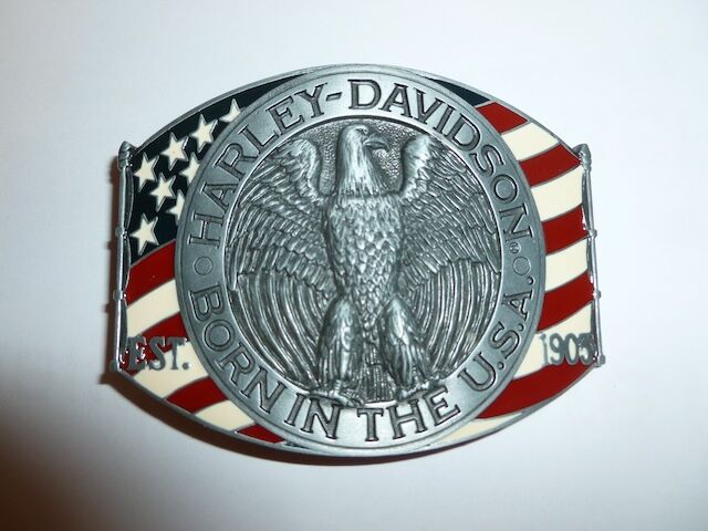 Patriotic Belt Buckle Made by Harley Davidson -Like New