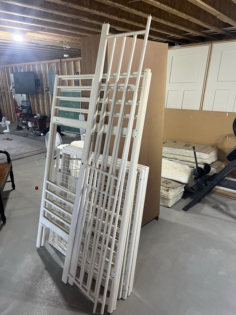 White Metal Bunk Bed Frame - Twin Size