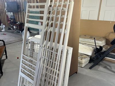 White Metal Bunk Bed Frame - Twin Size