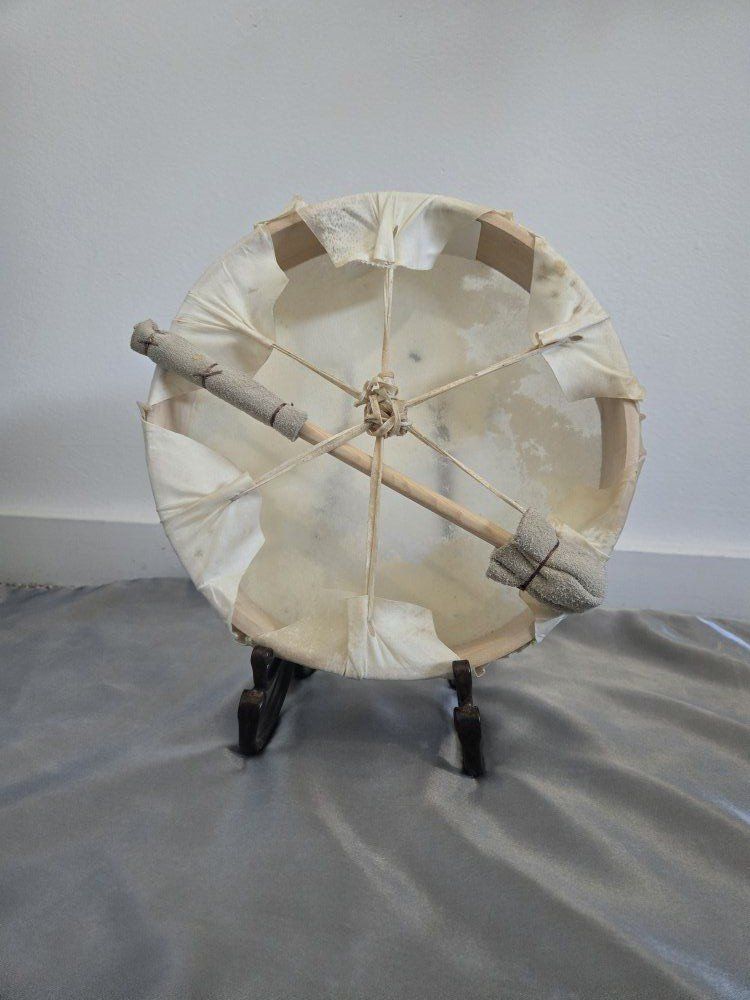 10" Rawhide hoop drum+mallet *BUNDLE*
