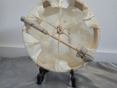 10" Rawhide hoop drum+mallet *BUNDLE*