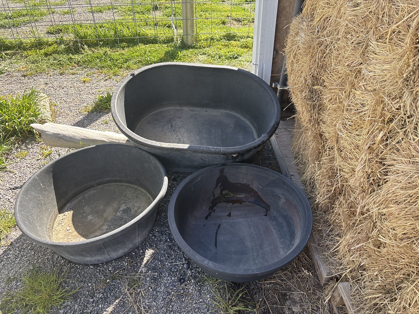 Feeders and heated water trough.