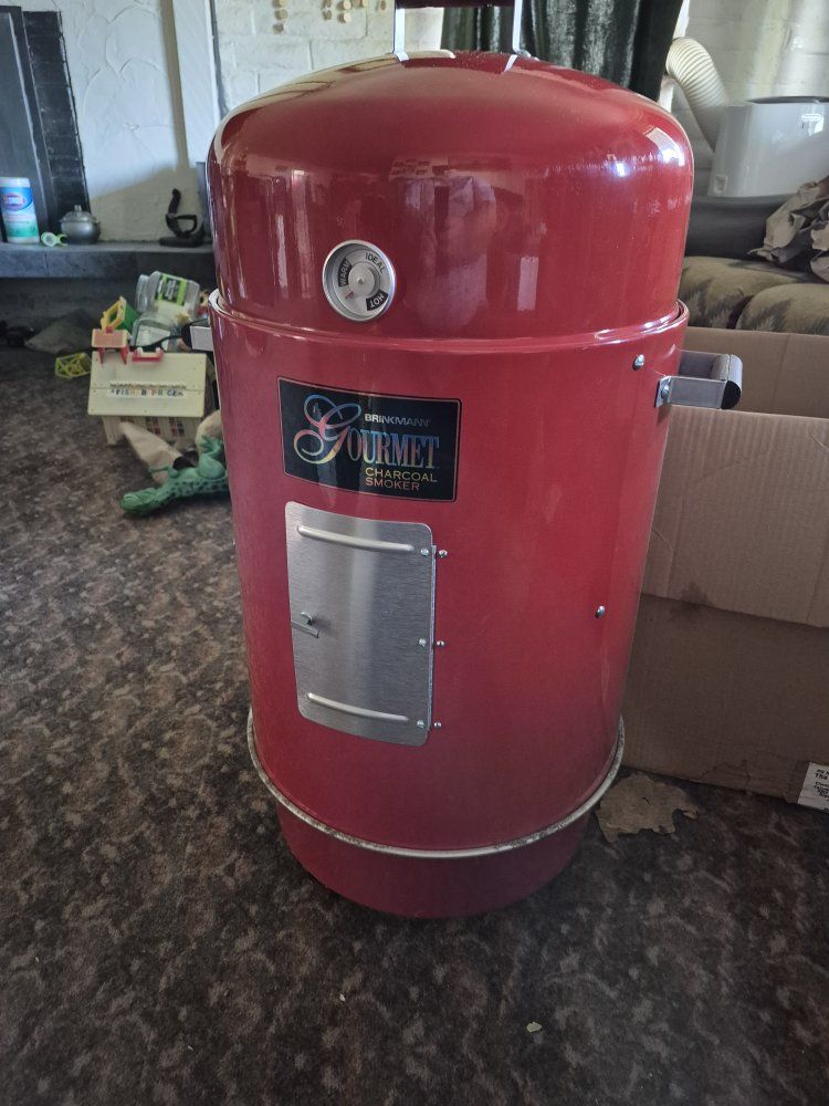 Brinkmann Gourmet Red Charcoal Smoker Outdoor Grill