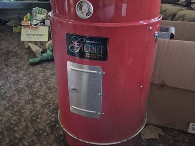 Brinkmann Gourmet Red Charcoal Smoker Outdoor Grill