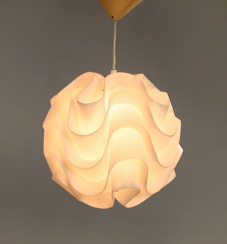 Vintage Poul Christiansen Le Klint Model 172 Pleated Ivory White Moon Studio Mid Century Modern