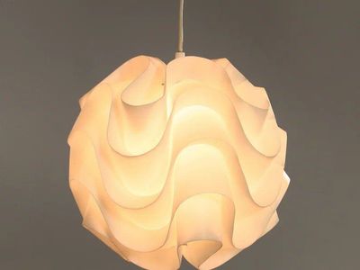 Vintage Poul Christiansen Le Klint Model 172 Pleated Ivory White Moon Studio Mid Century Modern