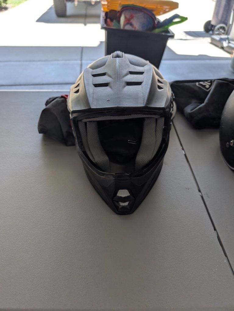 Used Black Full-Face Helmet - Great for Dirt Bikes/BMX