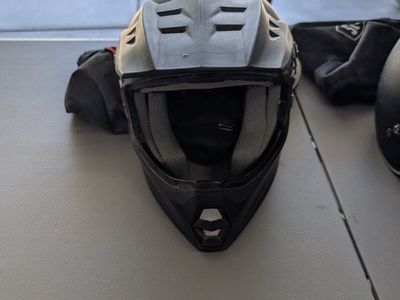 Used Black Full-Face Helmet - Great for Dirt Bikes/BMX