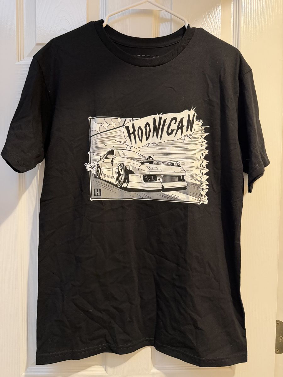 Hoonigan Black 100% Cotton Car Graphic T-Shirt - Size M
