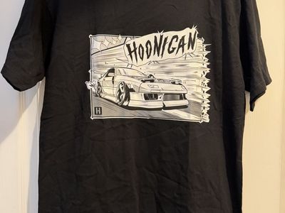 Hoonigan Black 100% Cotton Car Graphic T-Shirt - Size M