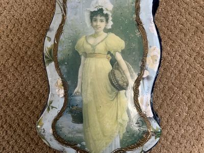 Victorian Era Celluloid Lady's Vanity Dresser Box -Antique