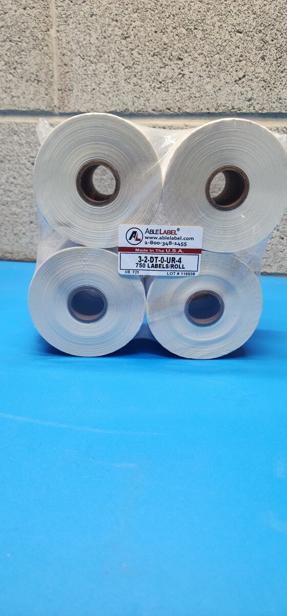 Direct Thermal White Ultra-Removable Labels - 4 OD