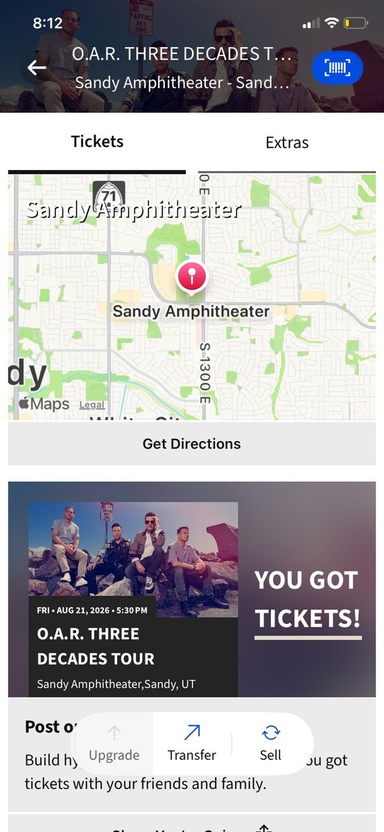 O.A.R. Three Decades Tour 4 tickets