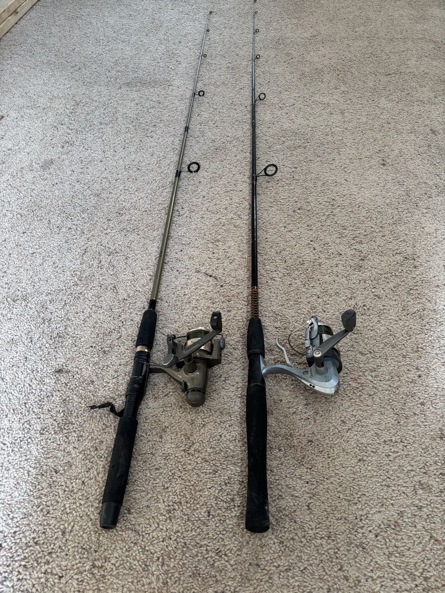 $20-Shakespeare Ugly Stik SPL 1100 Fishing Pole. $10-Browning SYNTEC 66M Medium Power Spinning Rod.