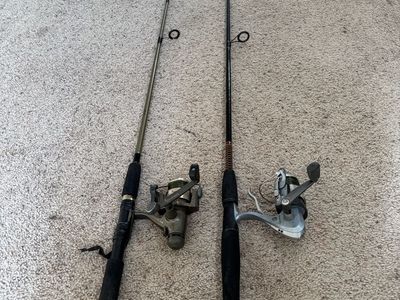 $20-Shakespeare Ugly Stik SPL 1100 Fishing Pole. $10-Browning SYNTEC 66M Medium Power Spinning Rod.