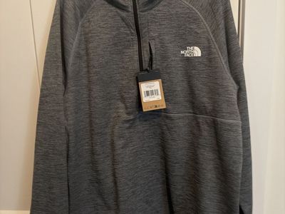 The North Face Men's Heather Grey 1/4 Zip Fleece Pullover - New With Tags XXL