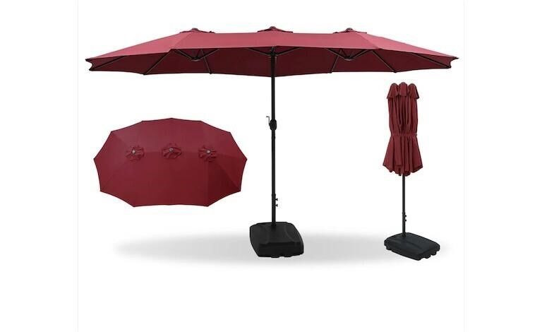 36 - Burgundy 15ft. Double-Sided Large Patio Umbrella