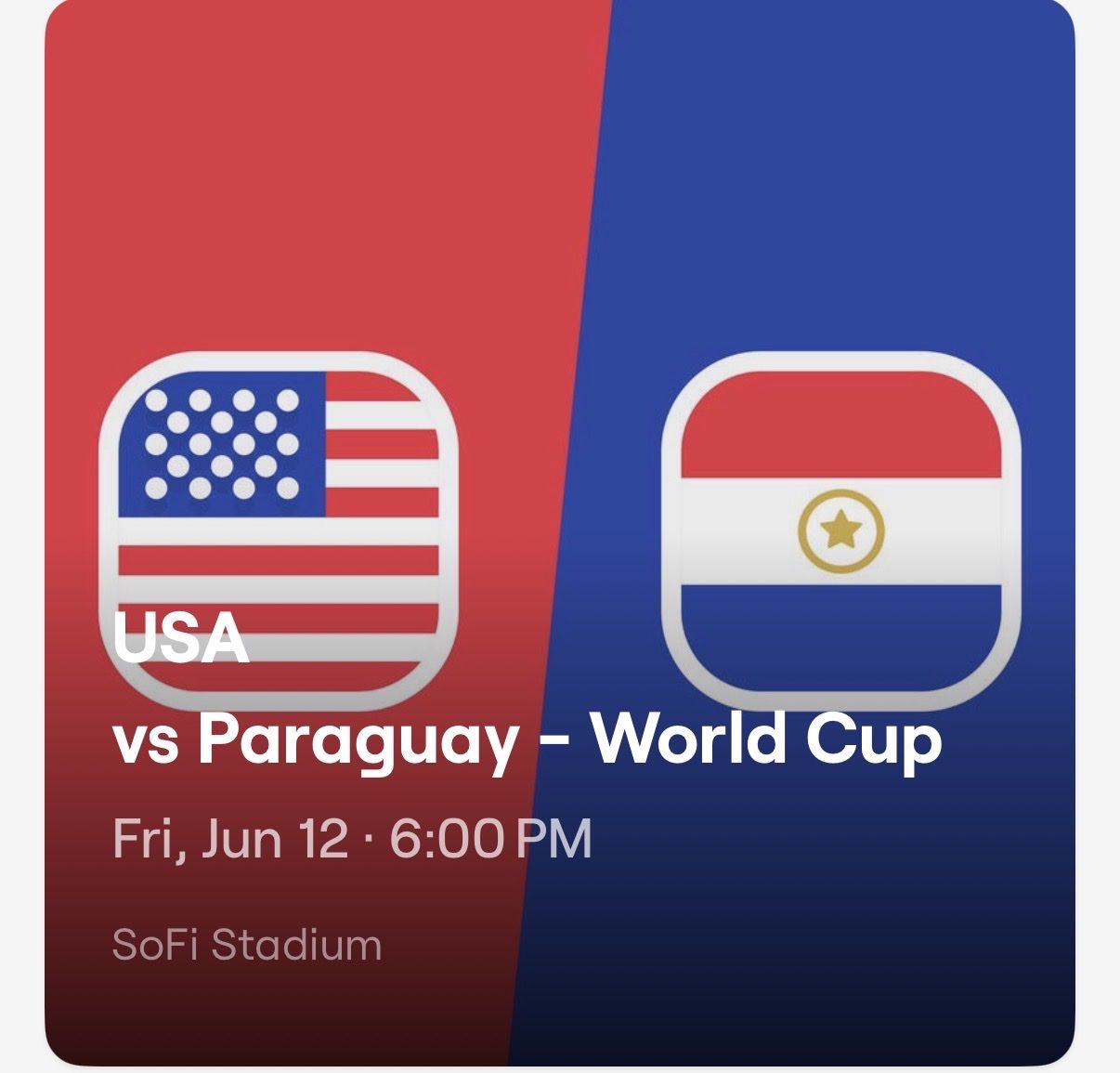 World Cup USA vs Paraguay (3 tickets) Deal!  330 Row 2!!