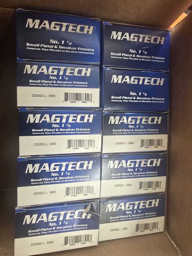 Magtech No. 1 1/2 Small Pistol & Revolver Primers - 10 Boxes, Reloading Supplies