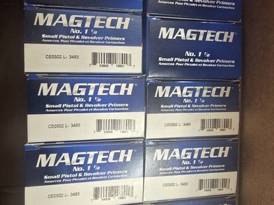 Magtech No. 1 1/2 Small Pistol & Revolver Primers - 10 Boxes, Reloading Supplies