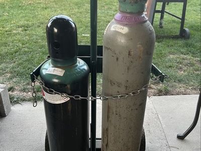 Full Oxygen & Acetylene Tanks with Radnor Cart & Torch Kits