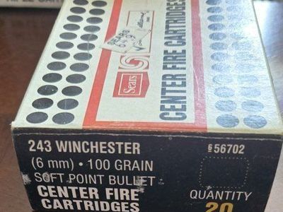 Vintage Sears .243 Winchester 100 Grain Soft Point Ammo Box