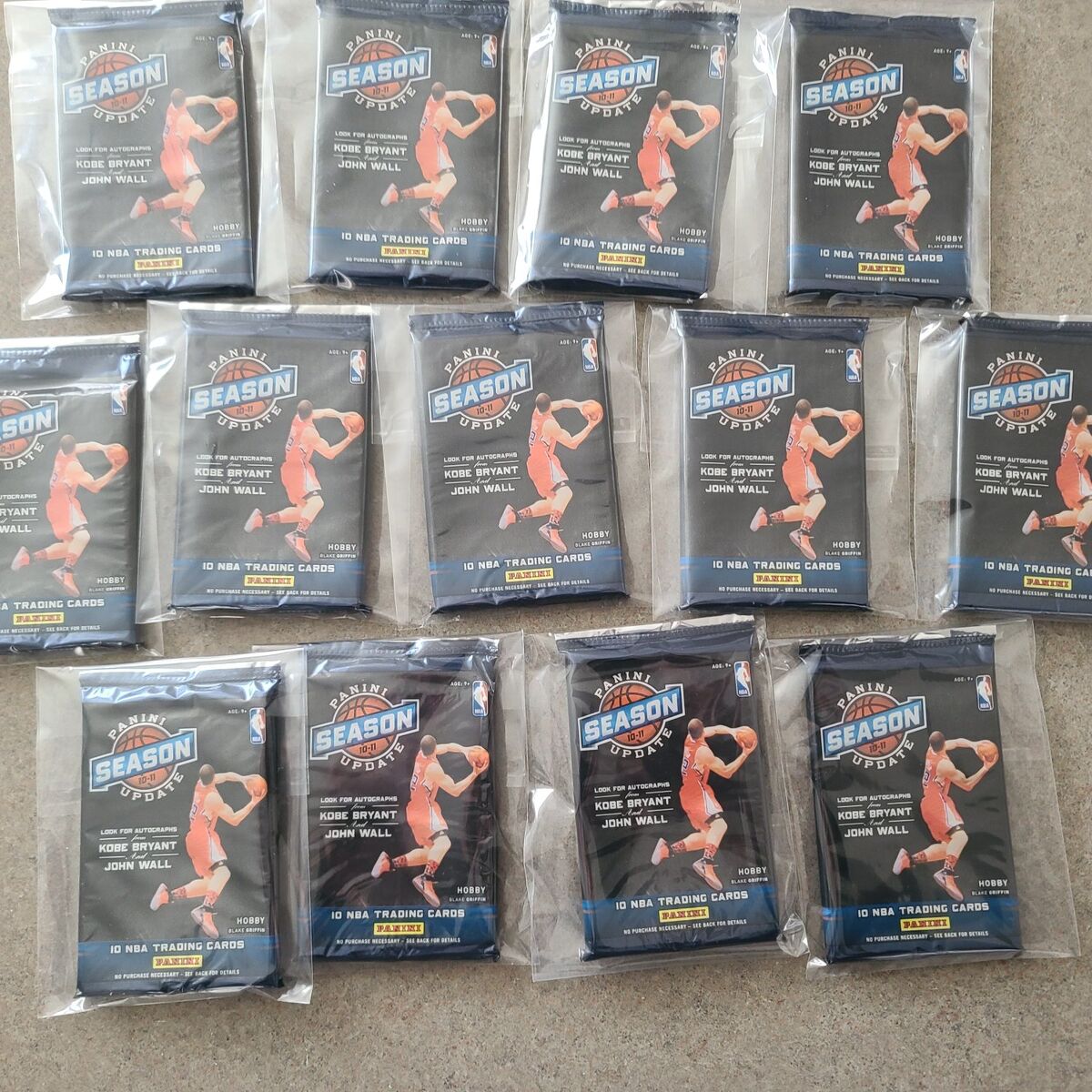 13 HOBBY PACKS 2010-11 HOBBY PACKS PANINI SEASON UPDATE BASKETBALL - POSSIBLE KOBE BRYANT AUTOGRAPH