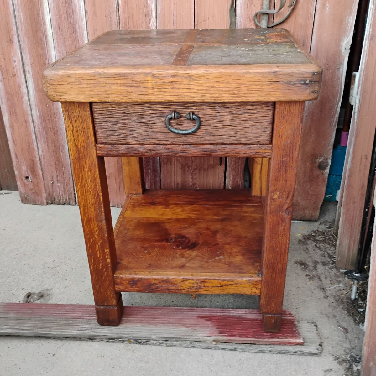 Vintage Farmhouse End Table W/Inlayed Slate Top
