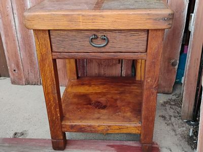 Vintage Farmhouse End Table W/Inlayed Slate Top