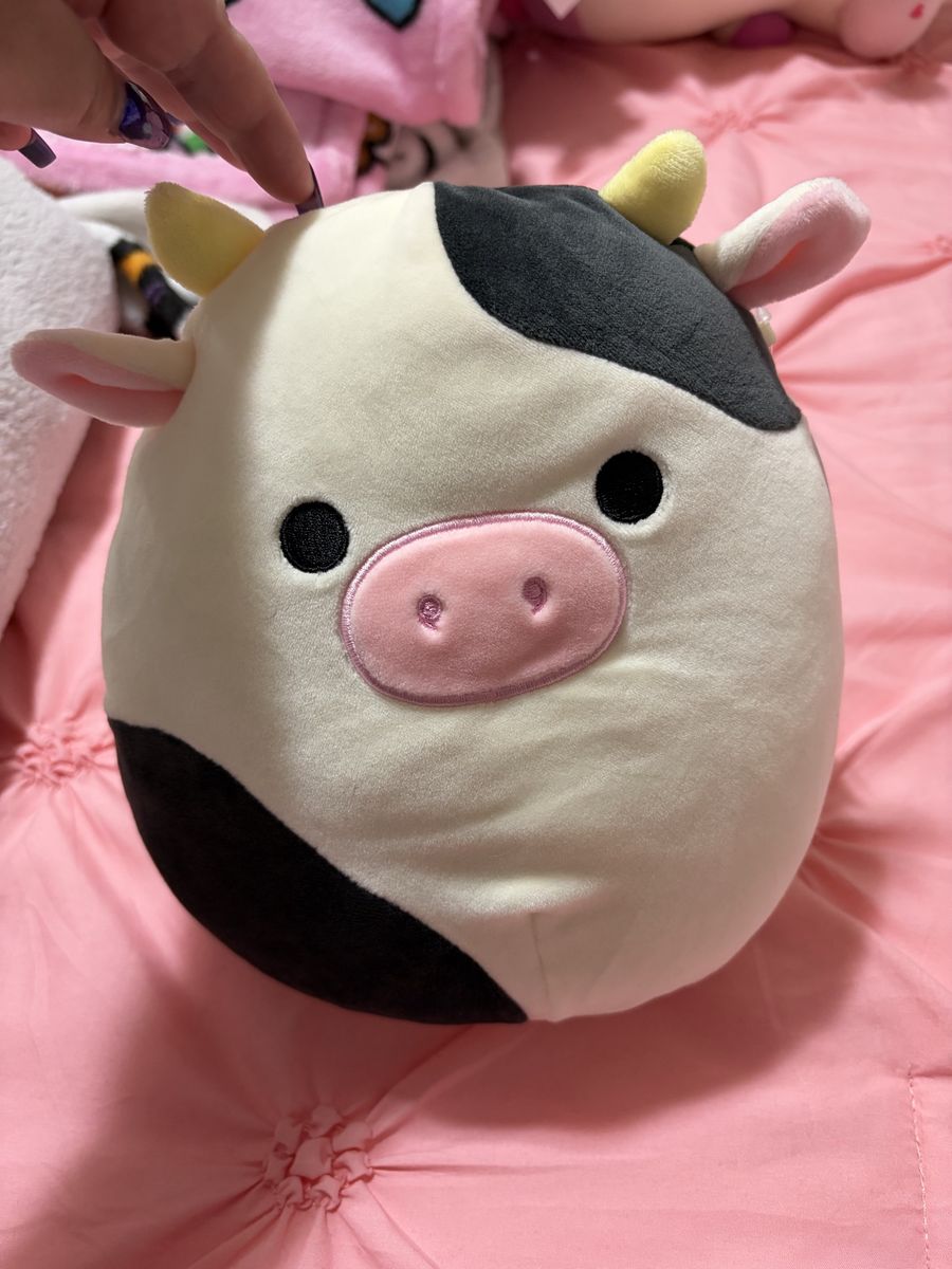 Squishmallows Conner the Cow 8" Plush - Black & White Stuffed Animal with Tags