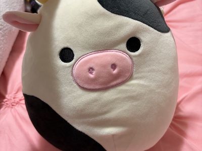 Squishmallows Conner the Cow 8" Plush - Black & White Stuffed Animal with Tags