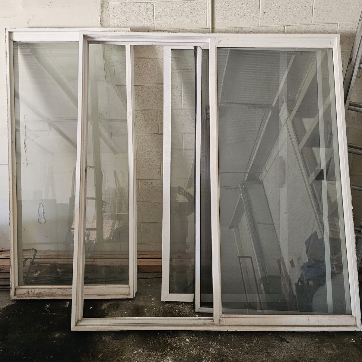 Sliding glass door with side lite .