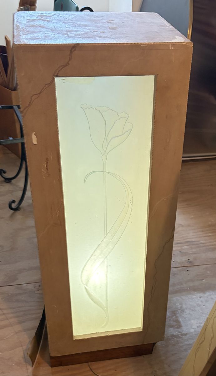 Vintage lighted display pedestal floor lamp