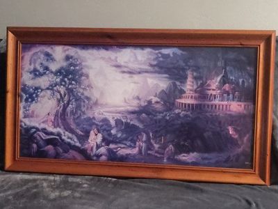 Vintage Lehis Dream Tree of Life Framed Lithograph Art Print by Steven Lloyd Neal 36x18