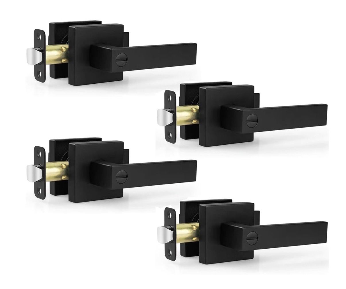 NEW! 4 Pack Black Door Handles