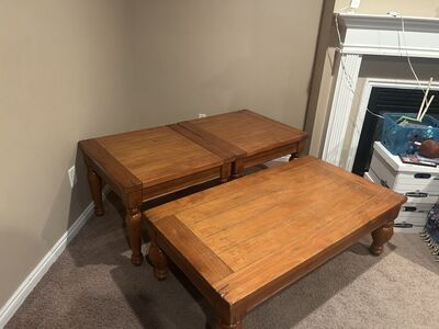 3 Piece Rustic Farmhouse Table Set