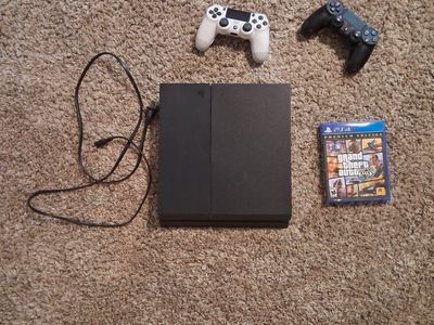 Sony PlayStation 4 PS4 (500GB) Console Bundle with 2 Controllers & Grand Theft Auto V