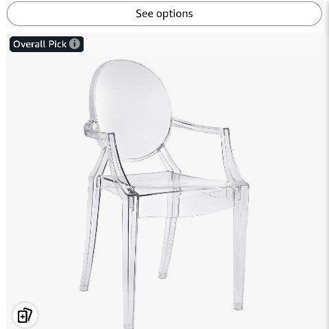 Acrylic Stacking Arm Dining Room Chair