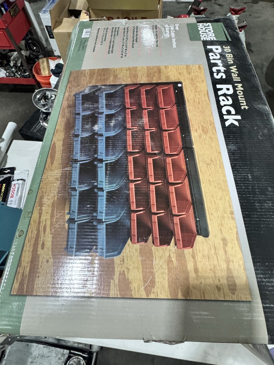 STOREHOUSE 30 Bin Wall Mount Parts Rack. New
