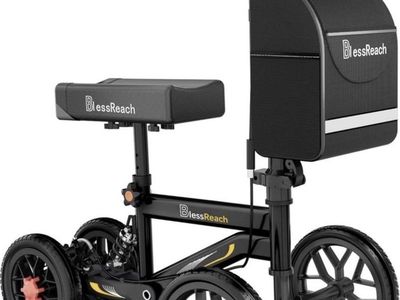 Brand New and Fully Assembled Bless Reach Post Surgery Knee Scooter With Disc Brake and Shock Absorber Fully Adjustable WB 2208T