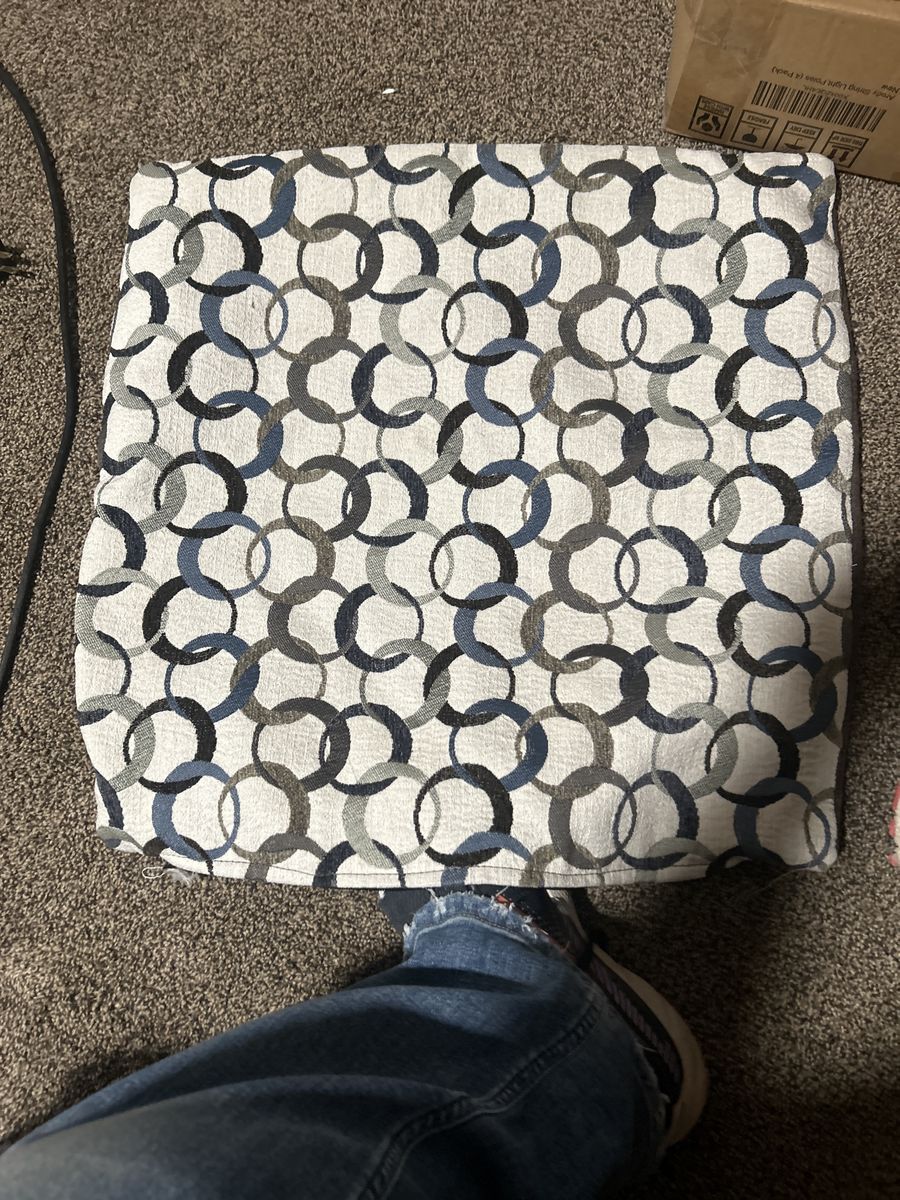 Geometric Blue Grey Circles Fabric Cushion/Pillow Cover - Modern Design