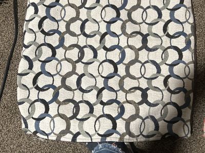 Geometric Blue Grey Circles Fabric Cushion/Pillow Cover - Modern Design