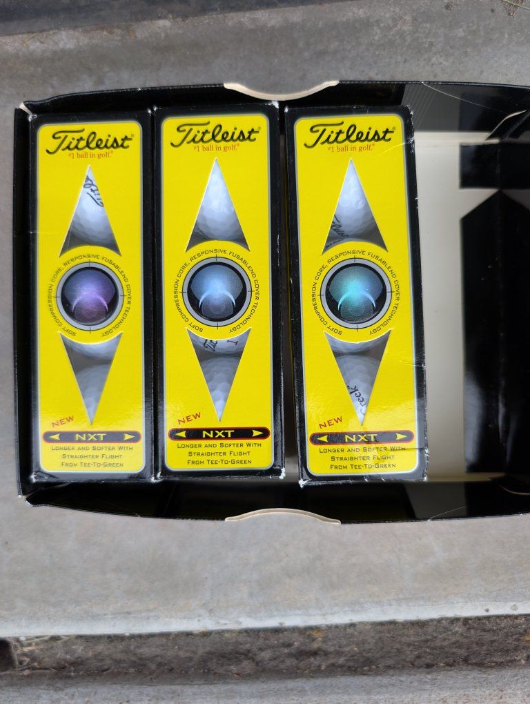 Titleist NXT Tour Golf Balls - New - 3 Sleeves (9 Balls) - Softer Feel, Longer Distance Brand New!